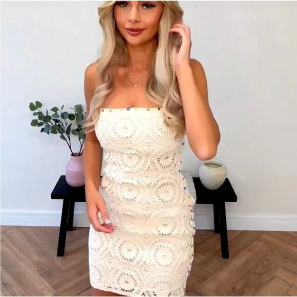 ZARA BLOGGER FAVORITE STRAPLESS CROCHET DRESS - Picture 5 of 12